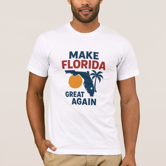 Camiseta  Patriotic “Make Florida Great Again” Design  (Anverso)