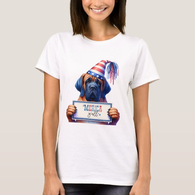 Camiseta Patriotic Mastiff 'Merica Y'all (Anverso)