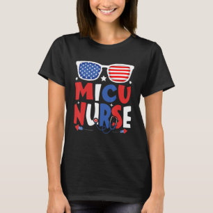 Camiseta Patriotic Micu Nurse 4th Of July American Sunglass