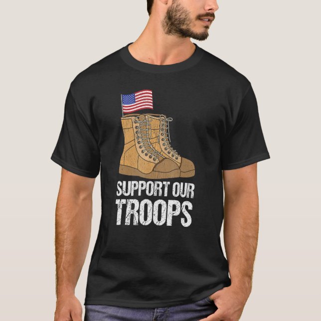 Camiseta Patriotic Military Support Our Troops (Anverso)