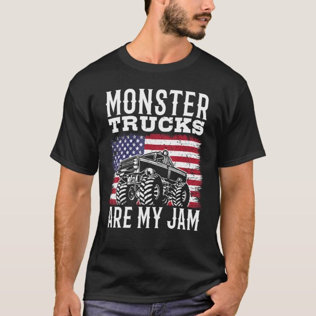 Camiseta Patriotic Monster Truck Are My Jam Truck   america (Anverso)