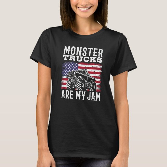 Camiseta Patriotic Monster Truck Are My Jam Truck  american (Anverso)
