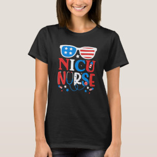 Camiseta Patriotic Nicu Nurse 4th Of July American Sunglass