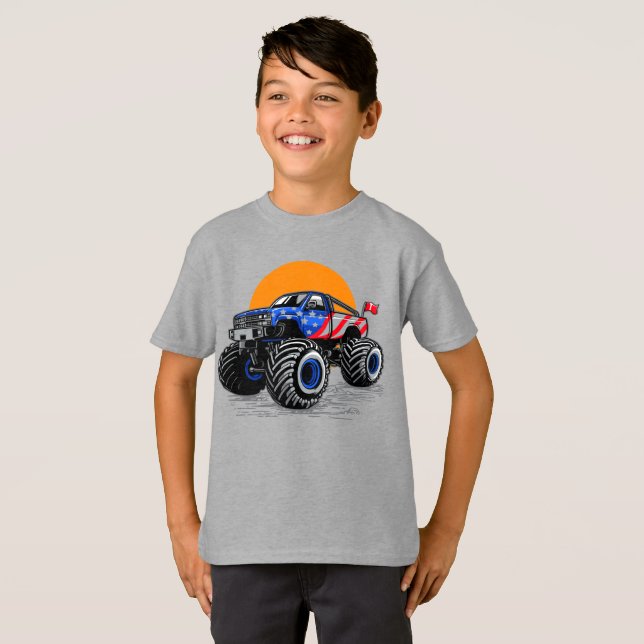 Camiseta Patriotic Off Road Monster Truck Adventure (Anverso completo)