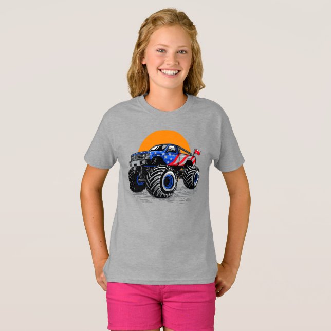 Camiseta Patriotic Off Road Monster Truck Adventure (Anverso completo)