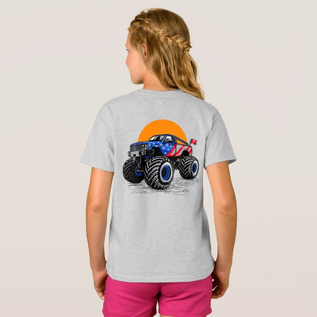 Camiseta Patriotic Off Road Monster Truck Adventure (Reverso completo)