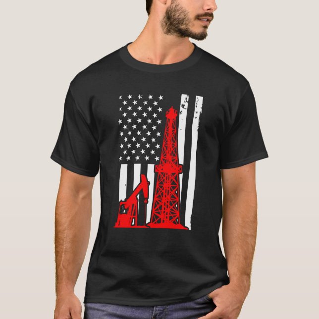 Camiseta Patriotic Oilfielder Oildrilling American Flag Oil (Anverso)