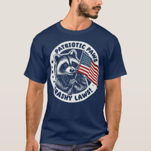 Camiseta Patriotic Paws Trashy Laws Raccoon 4 De Julio