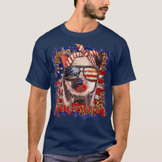 Camiseta Patriotic Pig Usa Flag 4th Of July Sunflower Leopa