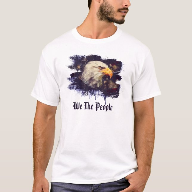 Camiseta *~* Patriotic Pintado American Eagle Head USA (Anverso)