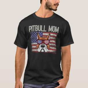Camiseta Patriotic Pitbull Mom 4 De Julio Bandera Estadouni