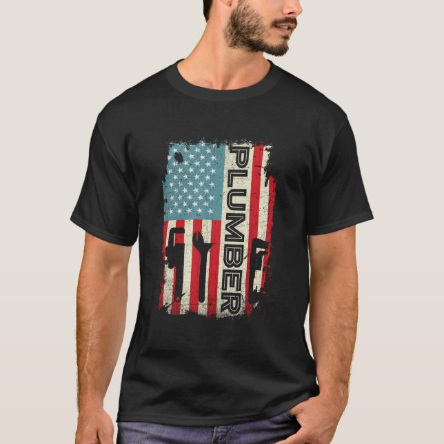 Camiseta Patriotic Plumber 4Th Of July Plumber Plumber (Anverso)