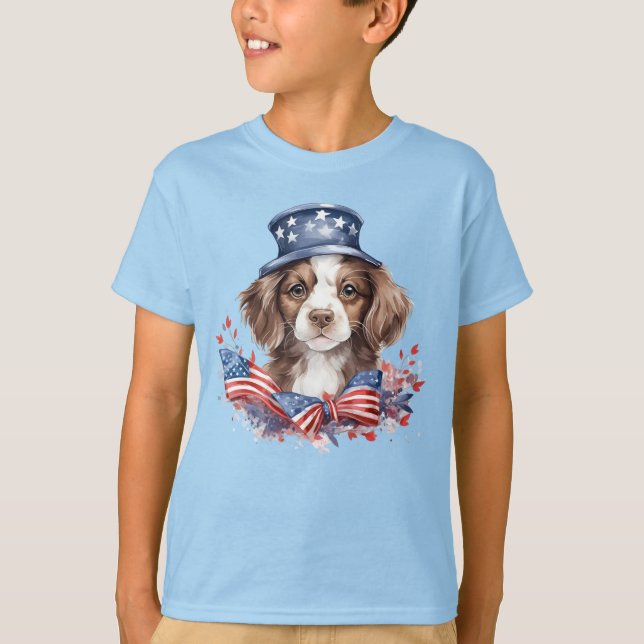 Camiseta Patriotic Puppy 4 de julio Día de la Independencia (Anverso)