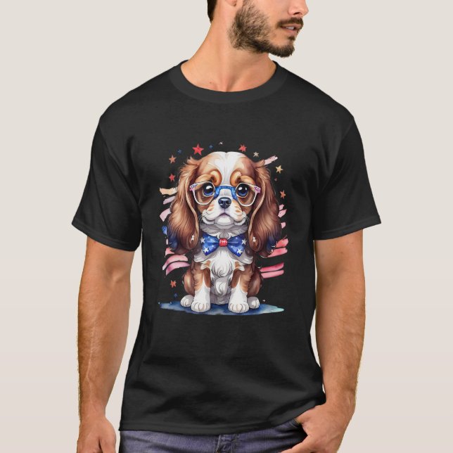 Camiseta Patriotic Puppy 4th of July USA Independence Day (Anverso)