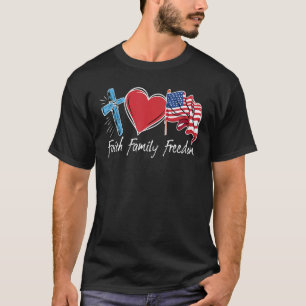 Camiseta Patriotic Retro Faith Family Freedom Bandera de Es