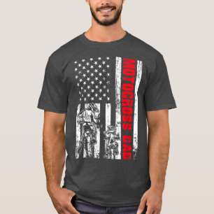 Camiseta Patriotic Retro USA American Flag Motocross Dad 4t