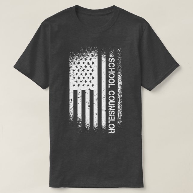 Camiseta Patriotic School Counselor With American Flag Prem (Diseño del anverso)