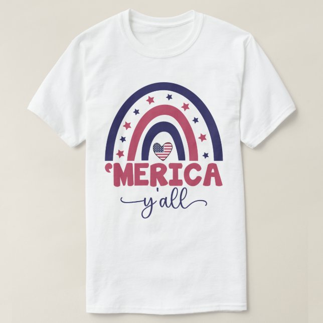 Camiseta Patriotic Shirt, Independence Day merica 4th  (Diseño del anverso)