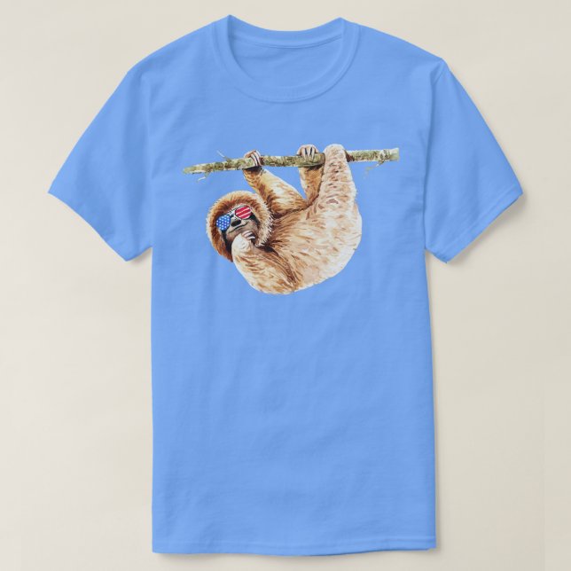 Camiseta Patriotic Sloth Sloth Lovers (Diseño del anverso)