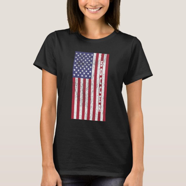 Camiseta Patriotic Soccer Design Vintage American Flag Gra (Anverso)