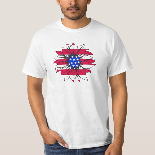 Camiseta Patriotic Sunflower SVG PNG PDF, EE.UU. Girasol (Anverso)