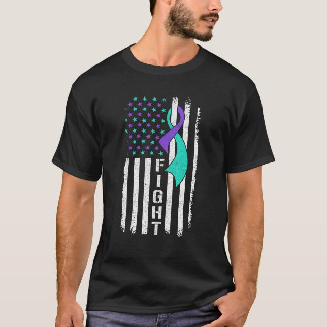 Camiseta Patriotic US Flag Suicide Prevention Awareness Fig (Anverso)