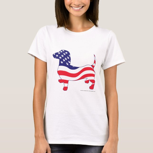 Camiseta Patriotic USA Dachshund (Anverso)