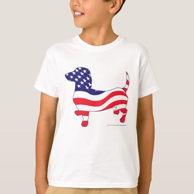 Camiseta Patriotic USA Dachsund (Anverso)