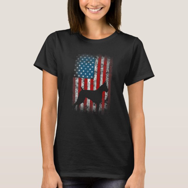 Camiseta Patriotic USA Flag Boxer Design for Frenchie Owner (Anverso)