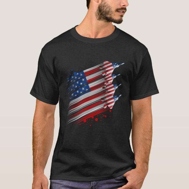Camiseta Patriotic USA Flag Fighter Jets Boys 4 de julio (Anverso)