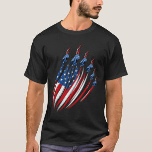 Camiseta Patriotic USA Flag Fighter Jets Boys 4 de julio