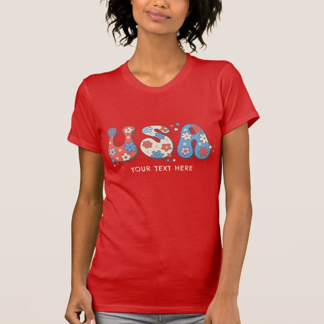 Camiseta Patriotic USA Love 4 July Independence Day (Anverso)