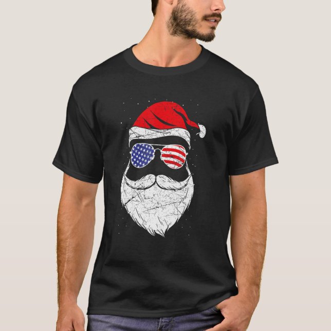 Camiseta Patriotic USA Santa Claus (Anverso)