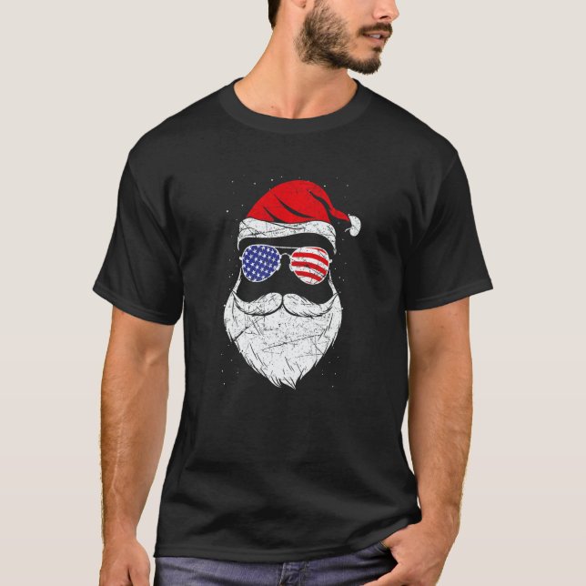 Camiseta Patriotic USA Santa Claus   (Anverso)