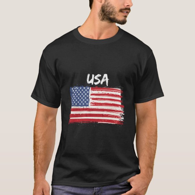 Camiseta Patriotic Usa With American Flag Of The United Sta (Anverso)