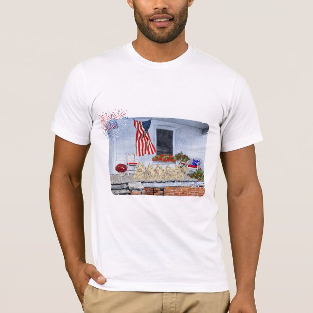 Camiseta Patriotic Wheaten Scottish espera gran desfile (Anverso)