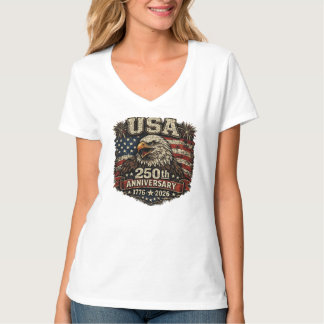 Camiseta Patriótica Águila Americana Roja Blanca y