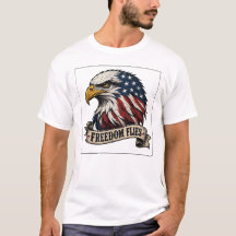 Camiseta Patriótica Águila Americana Vuela Liberta