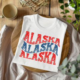 Camiseta Patriótica Alaska Rojo y Azul Boho