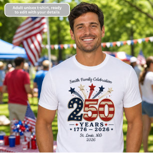 Camiseta Patriótica Aniversario 250 Años 1776-2026