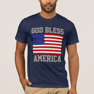 Camiseta Patriótica Bandera Americana Dios Bendiga