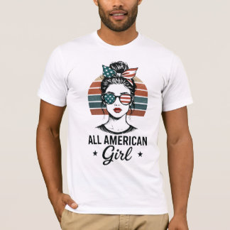 Camiseta Patriótica Chica Totalmente Americana
