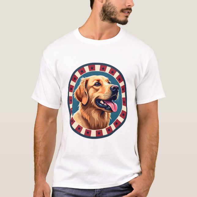 Camiseta Patriótica con Explosión Circular de Gold (Anverso)
