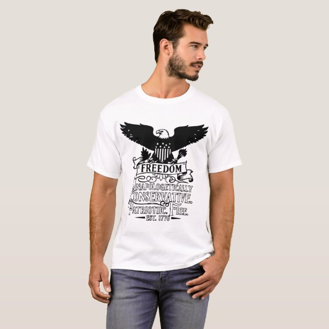 Camiseta Patriótica Conservadora de la Libertad Na (Anverso completo)
