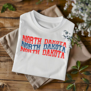 Camiseta Patriótica Dakota del Norte Rojo y Boho A
