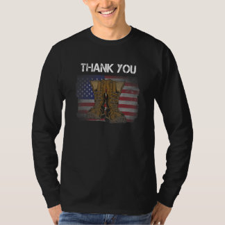 Camiseta Patriótica de Agradecimiento Bandera Amer