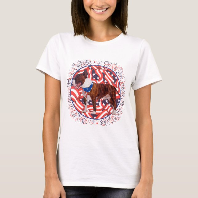 Camiseta Patriótica de Bull Terrier (Anverso)