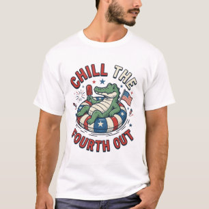 Camiseta Patriótica de Cocodrilo Relájate en Cuart