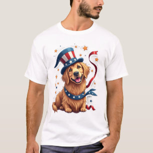 Camiseta Patriótica de Estrellas Flotantes de Gold