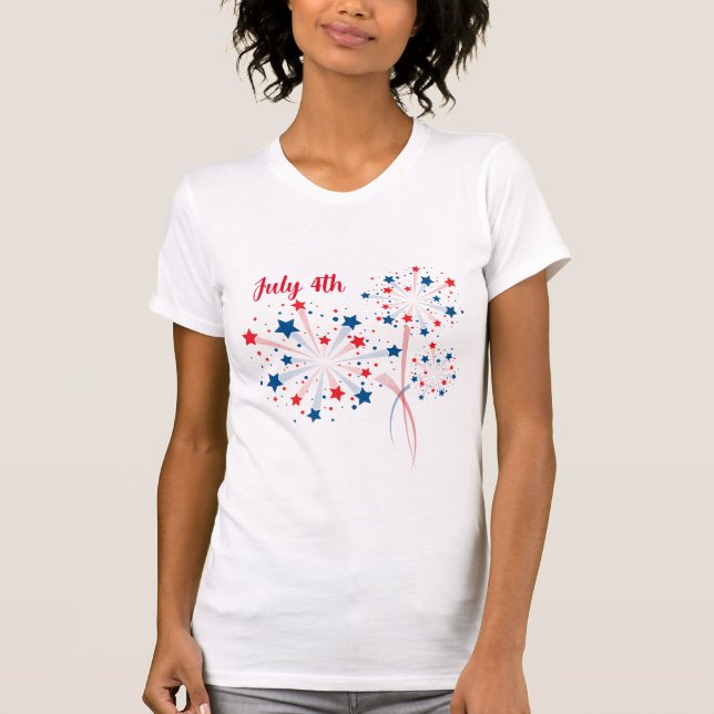 Camiseta Patriótica de Fuegos Artificiales para Mu (Anverso)